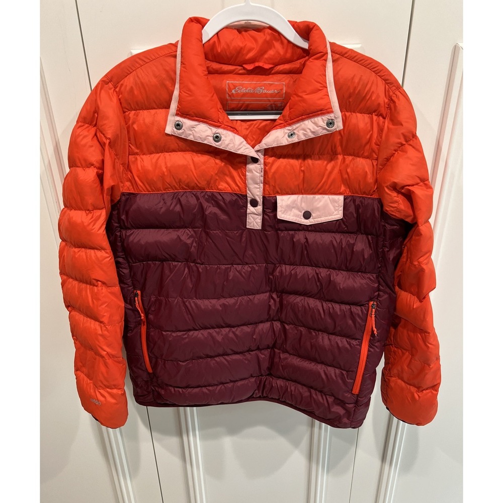 Eddie Bauer 1/4 Snap EB650 Down Puffer Pullover Jacket Retro Gorpcore Outdoor